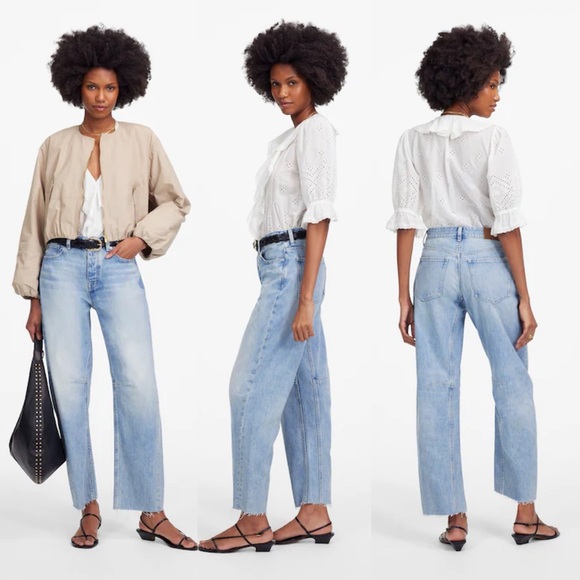 Madewell The Darted Barrel Leg Jean Size 25 Edmonson Wash Rigid NU023 - Picture 5 of 16